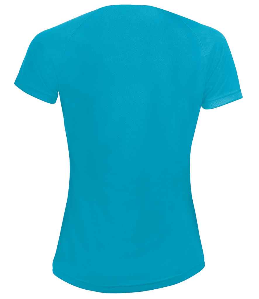 SOL'S Ladies Sporty Performance T-Shirt in Aqua, back view