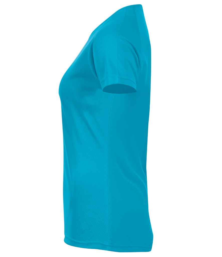 SOL'S Ladies Sporty Performance T-Shirt in Aqua, side view