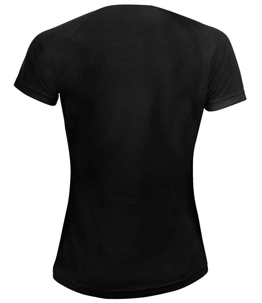 SOL'S Ladies Sporty Performance T-Shirt in Black, back view