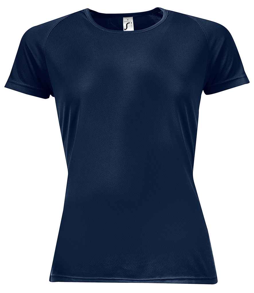 SOL'S Ladies Sporty Performance T-Shirt in French Navy, front view