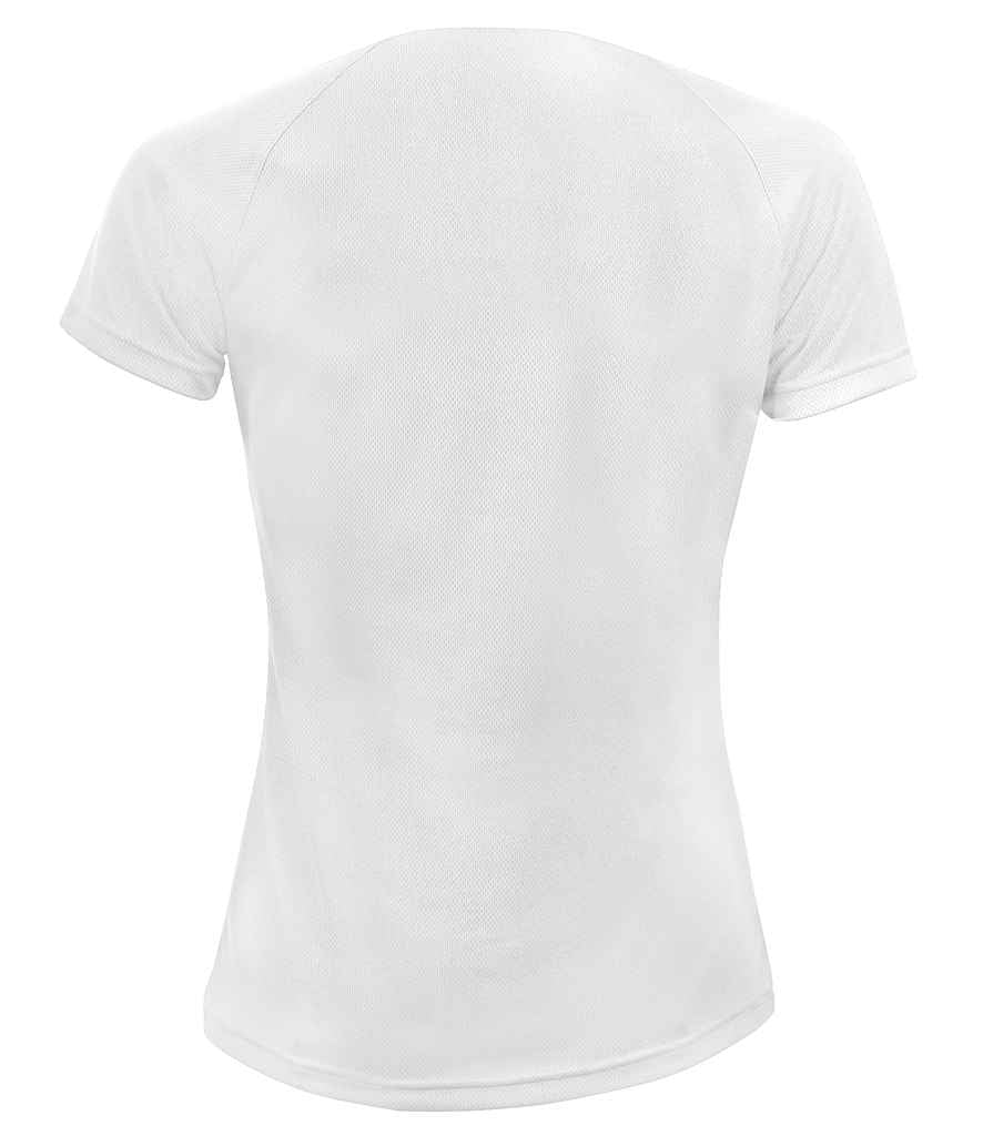 SOL'S Ladies Sporty Performance T-Shirt in White, back view