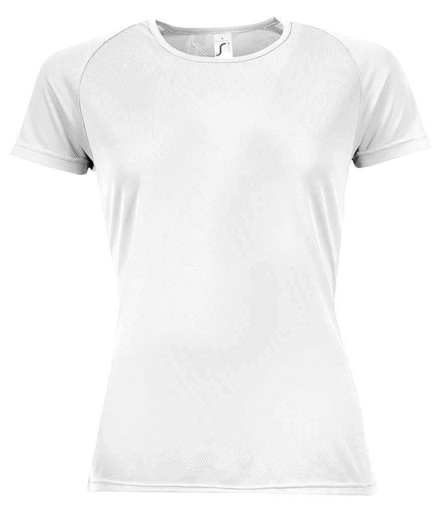 SOL'S Ladies Sporty Performance T-Shirt in White, front view