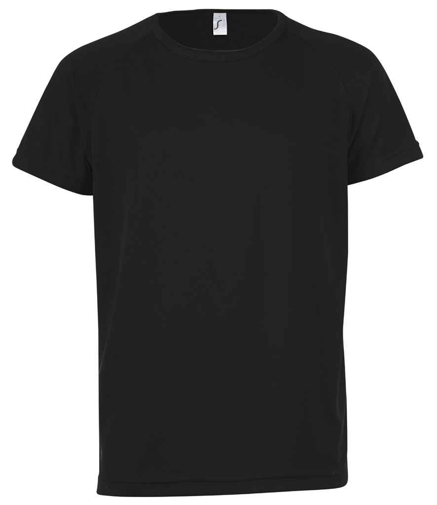 SOL'S Kids Sporty T-Shirt in Black, front view