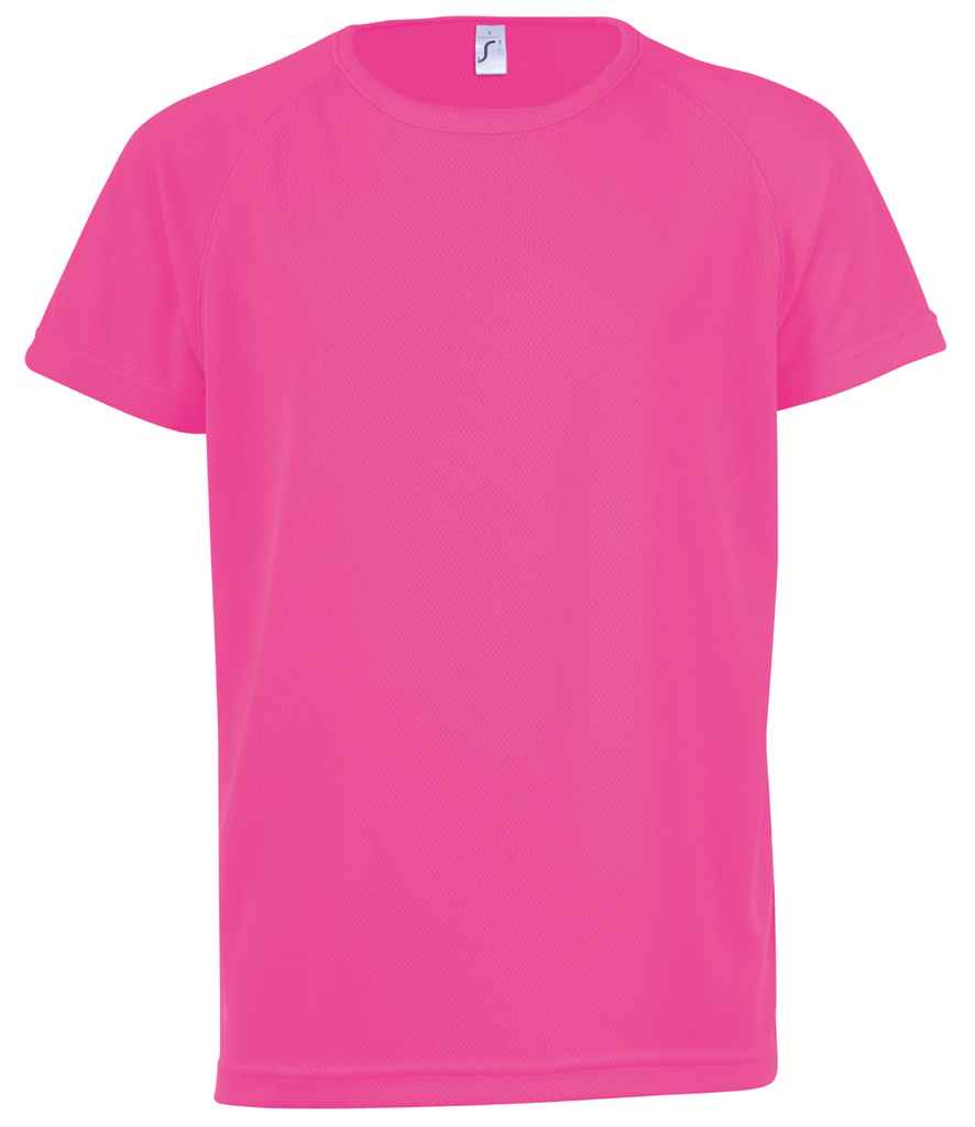 SOL'S Kids Sporty T-Shirt in Neon Pink, front view
