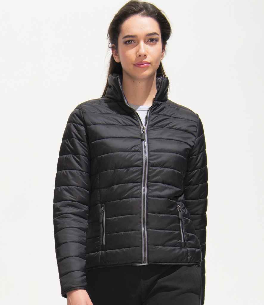 SOL'S Ladies Ride Padded Jacket in Black