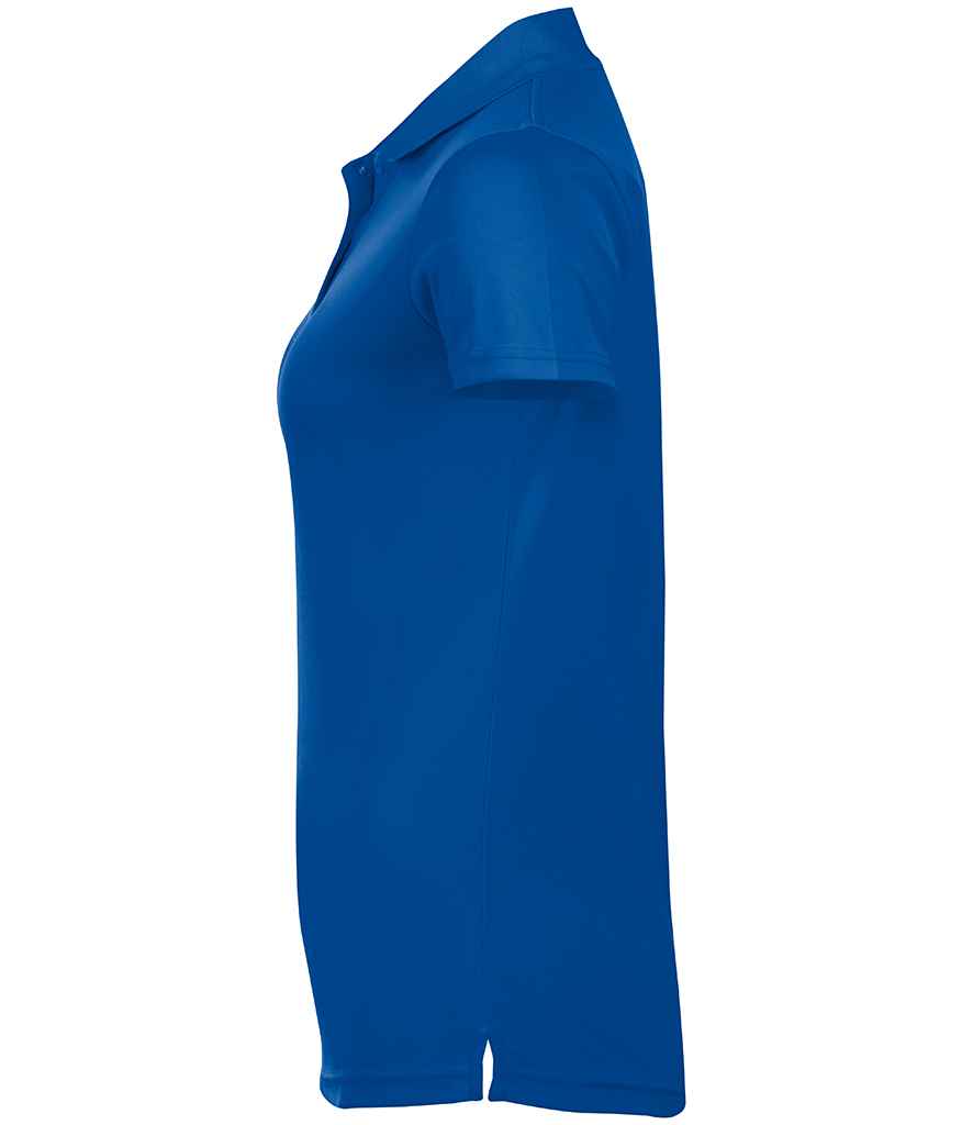 SOL'S Ladies Performer Piqué Polo Shirt in Royal Blue, side view