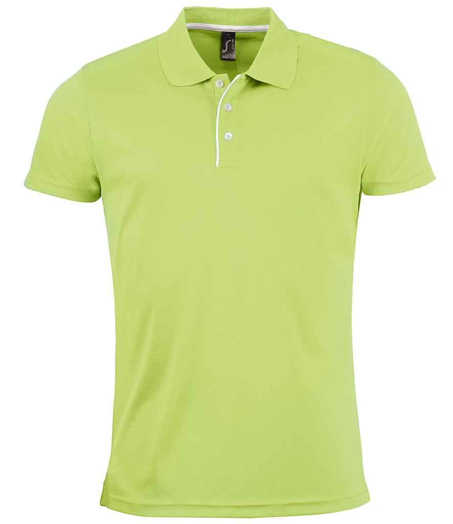 SOL'S Performer Piqué Polo Shirt in Apple Green, front view
