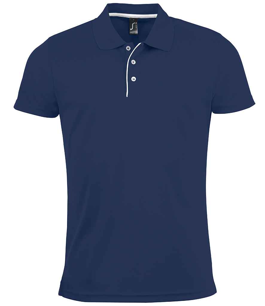 SOL'S Performer Piqué Polo Shirt in French Navy, front view