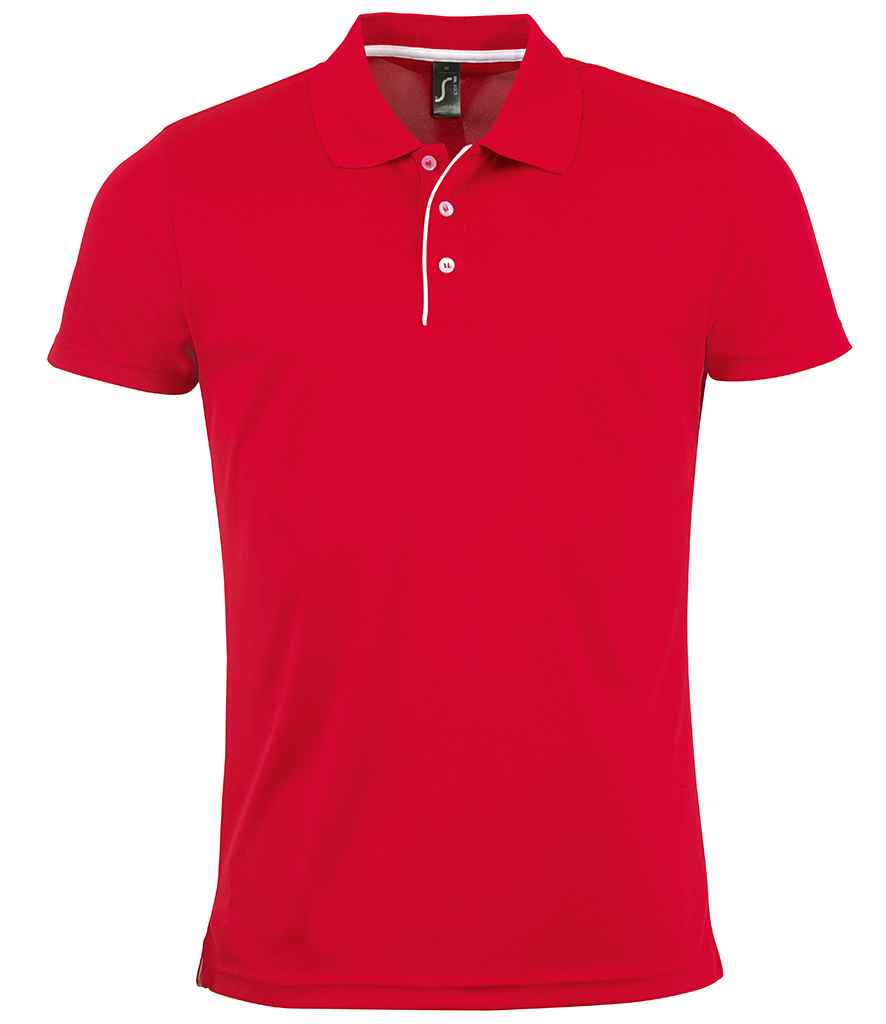 SOL'S Performer Piqué Polo Shirt in Red, front view