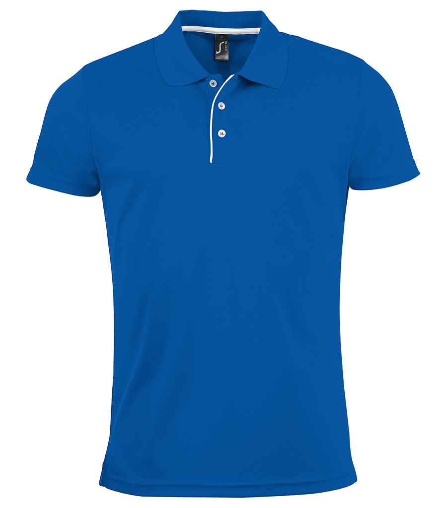 SOL'S Performer Piqué Polo Shirt in Royal Blue, front view