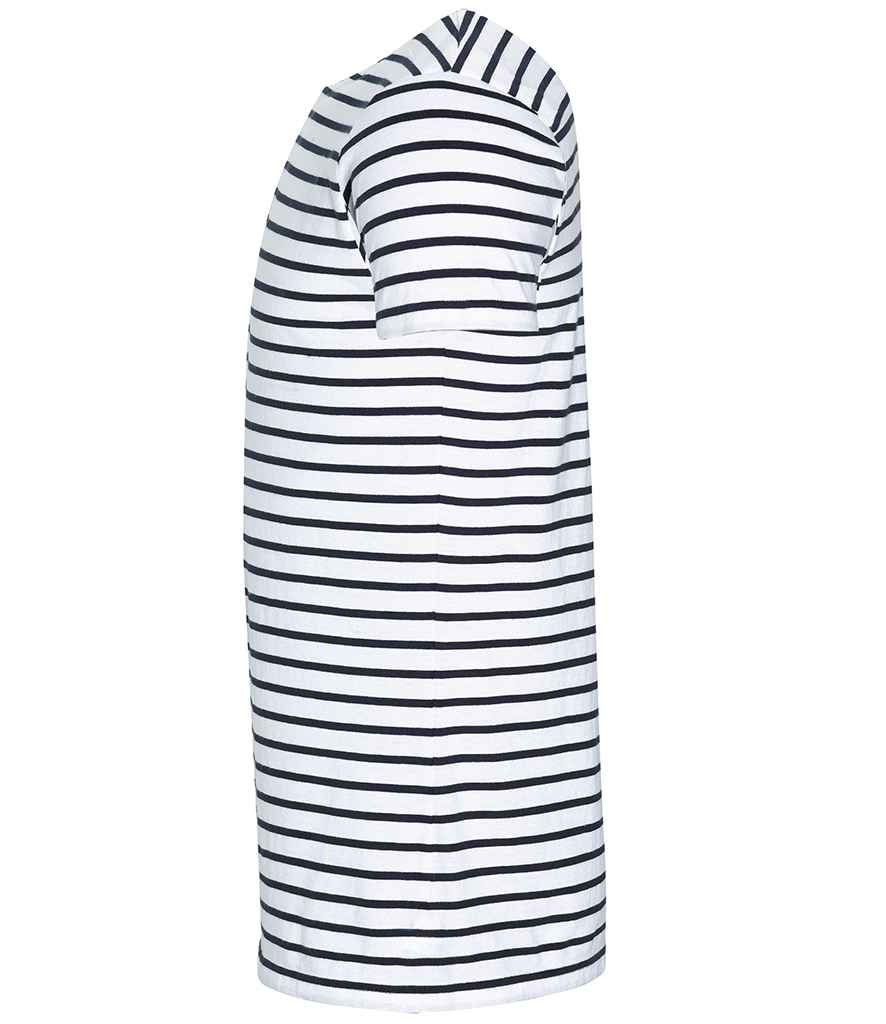 SOL'S Miles Striped T-Shirt in White/Navy, side view