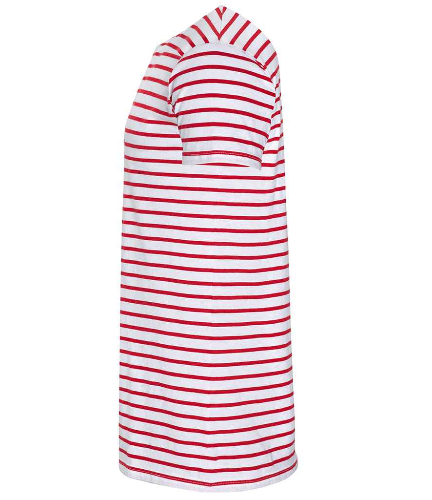 SOL'S Miles Striped T-Shirt in White/Red, side view