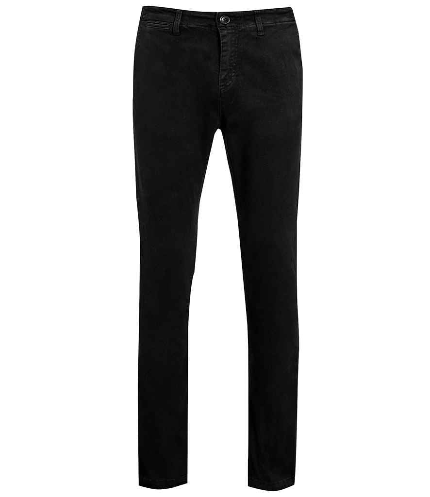 SOL'S Jules Chino Trousers in Black, front view