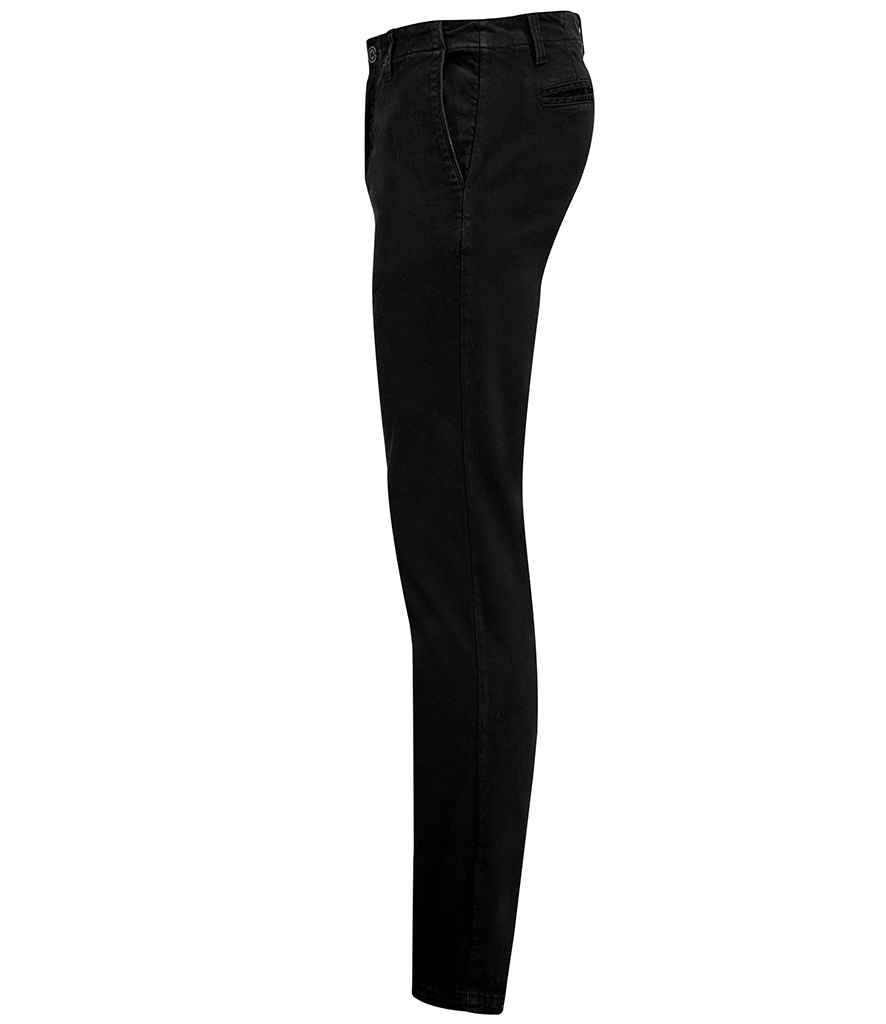SOL'S Jules Chino Trousers in Black, side view