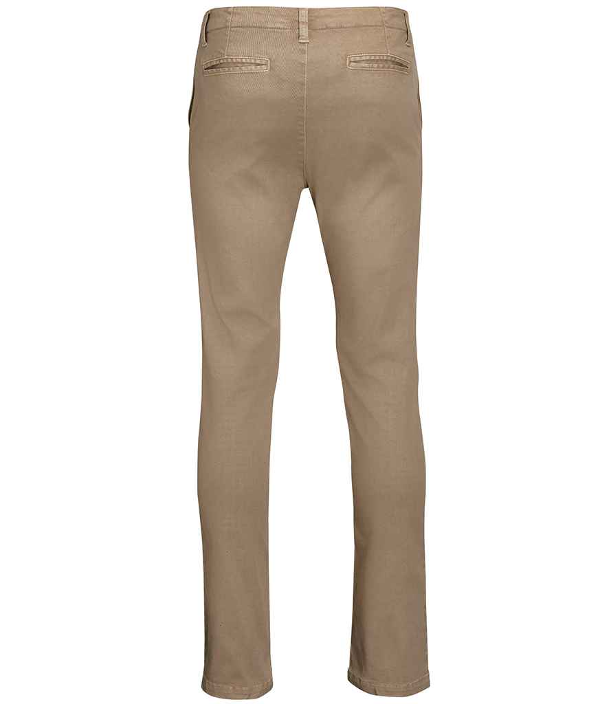 SOL'S Jules Chino Trousers in Chestnut, back view