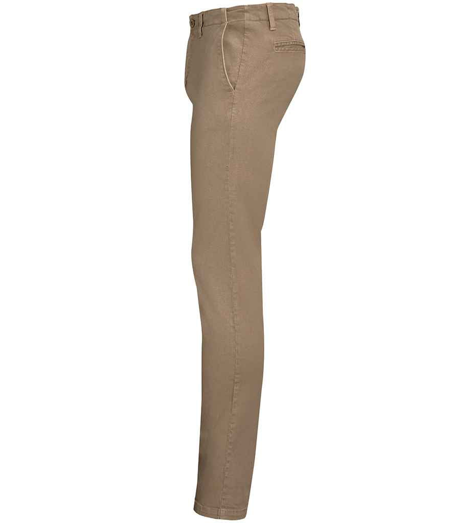 SOL'S Jules Chino Trousers in Chestnut, side view