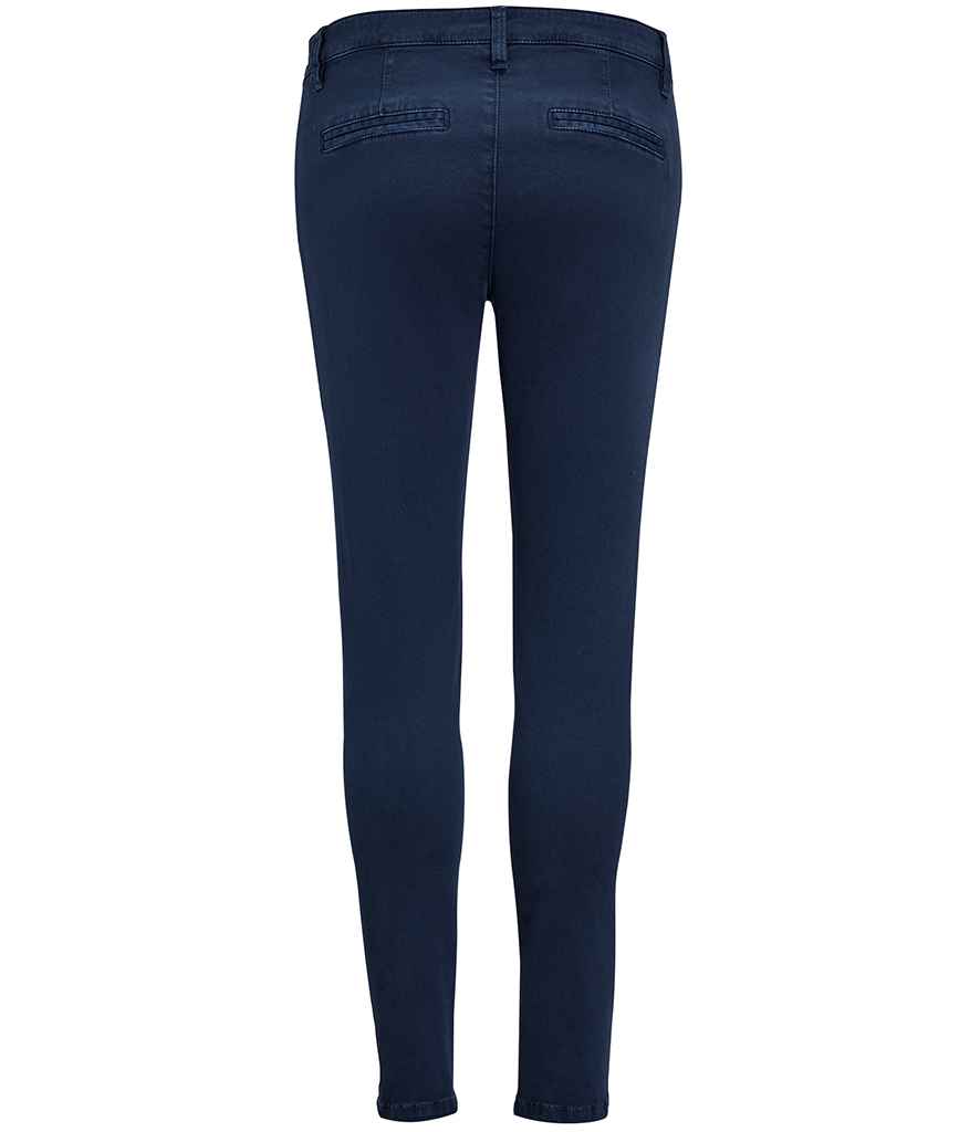 SOL'S Ladies Jules Chino Trousers in French Navy, back view