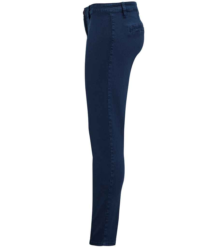 SOL'S Ladies Jules Chino Trousers in French Navy, side view