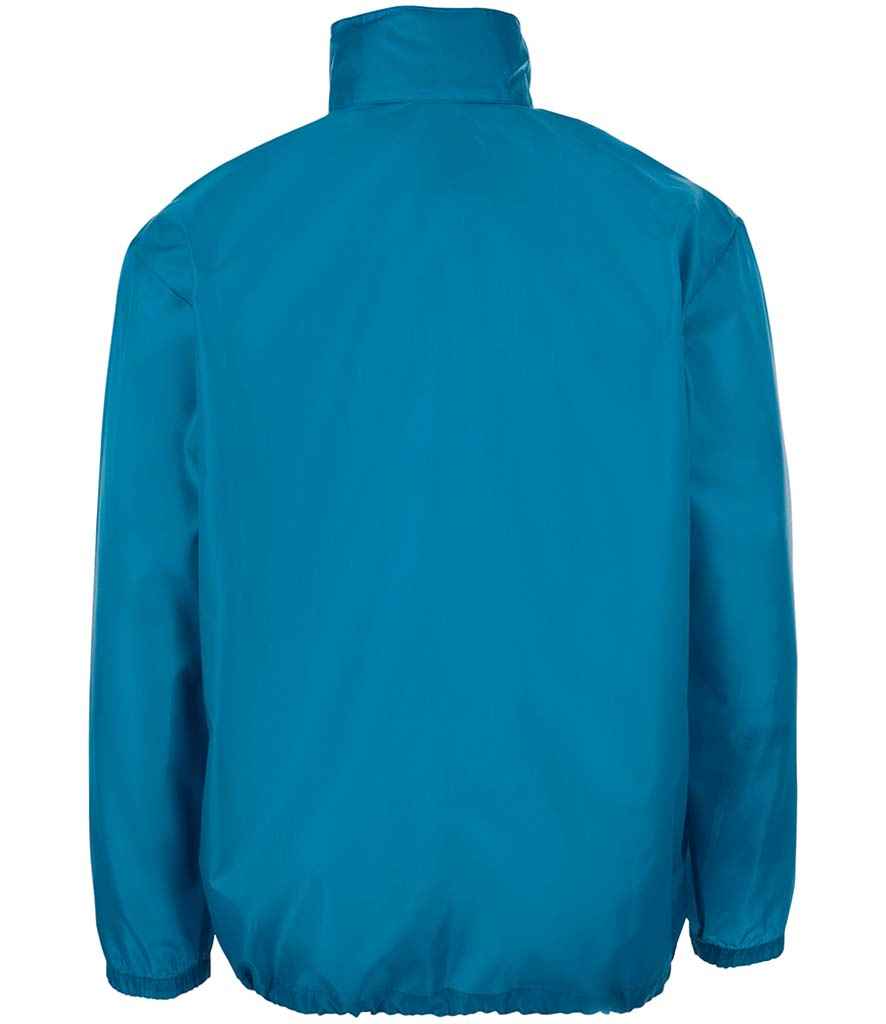 SOL'S Unisex Shift Windbreaker Jacket in Aqua, back view