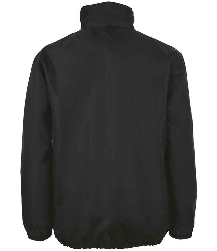 SOL'S Unisex Shift Windbreaker Jacket in Black, back view