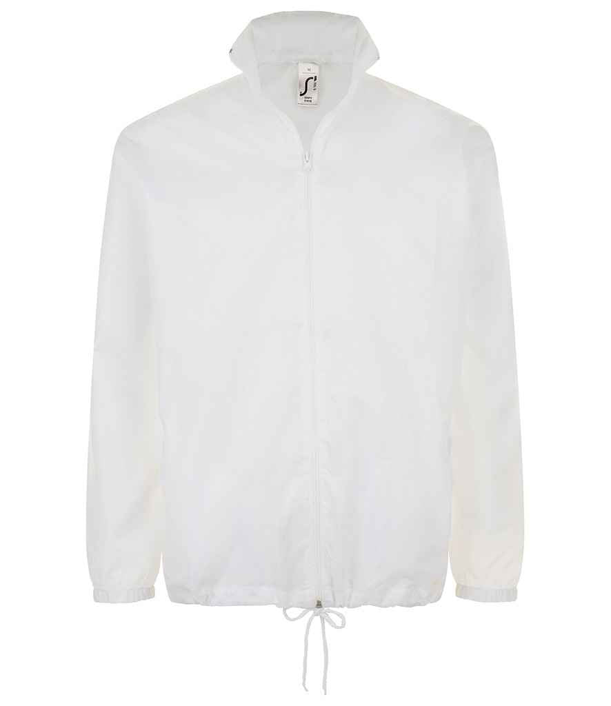 SOL'S Unisex Shift Windbreaker Jacket in White, front view