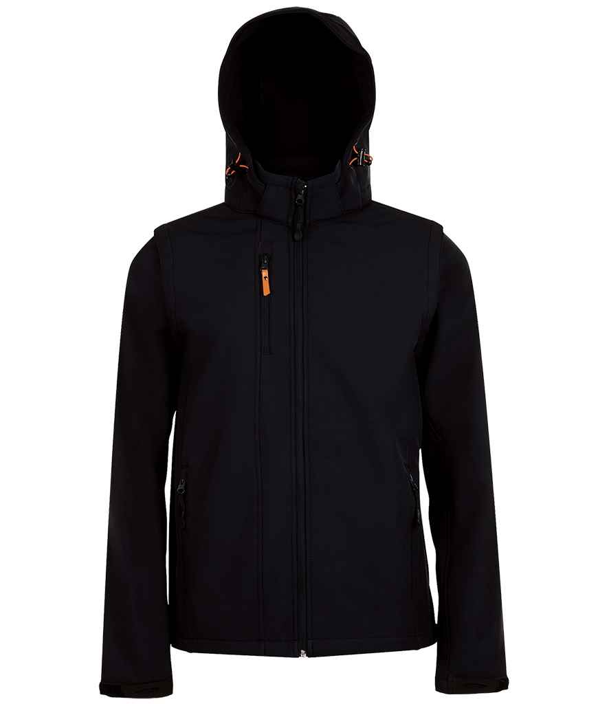 SOL'S Transformer Pro Soft Shell Jacket in Black, front view