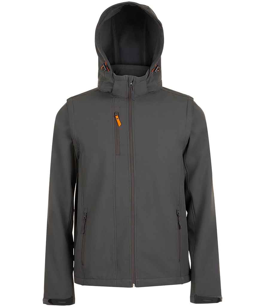 SOL'S Transformer Pro Soft Shell Jacket in Charcoal, front view