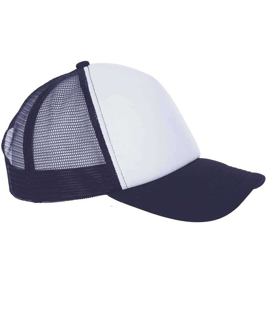 SOL'S Bubble Contrast Cap in White/French Navy, front view