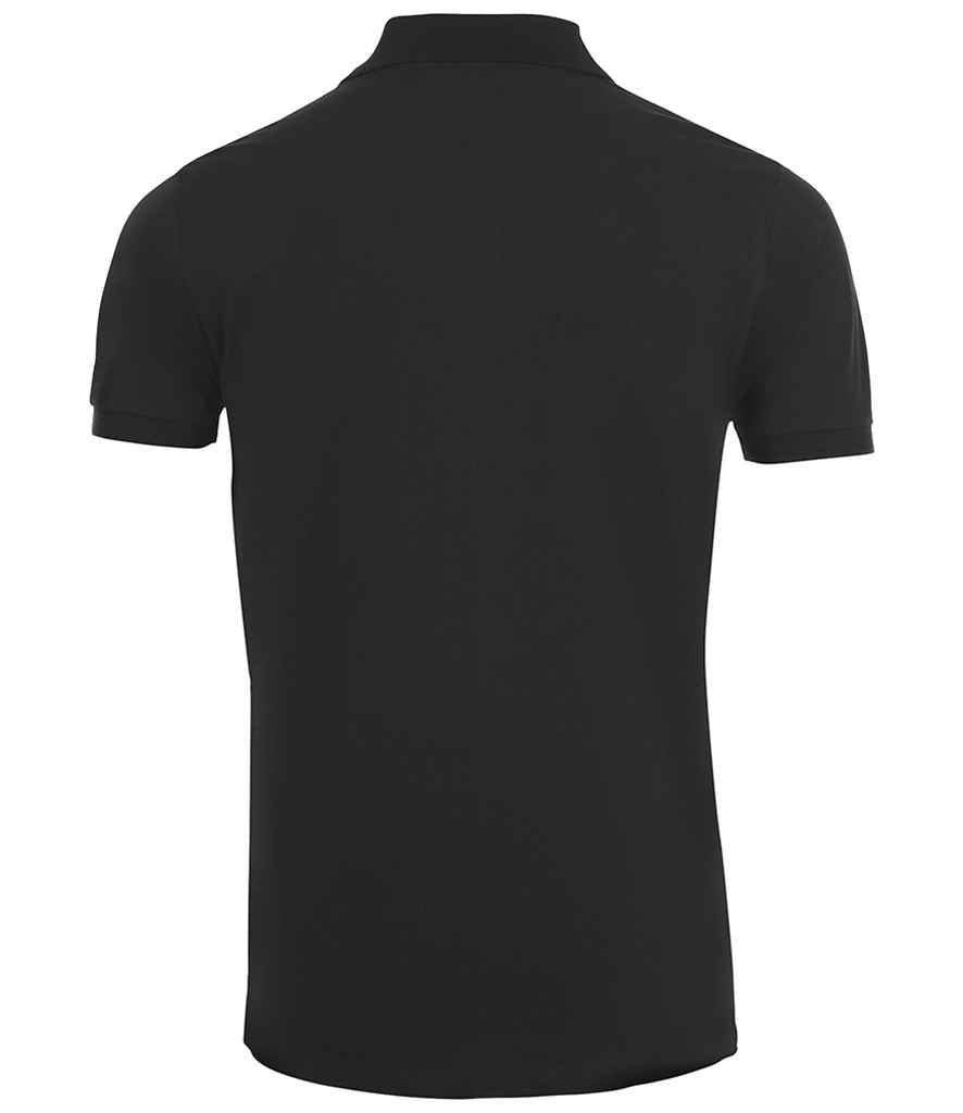 SOL'S Phoenix Piqué Polo Shirt in Black, back view