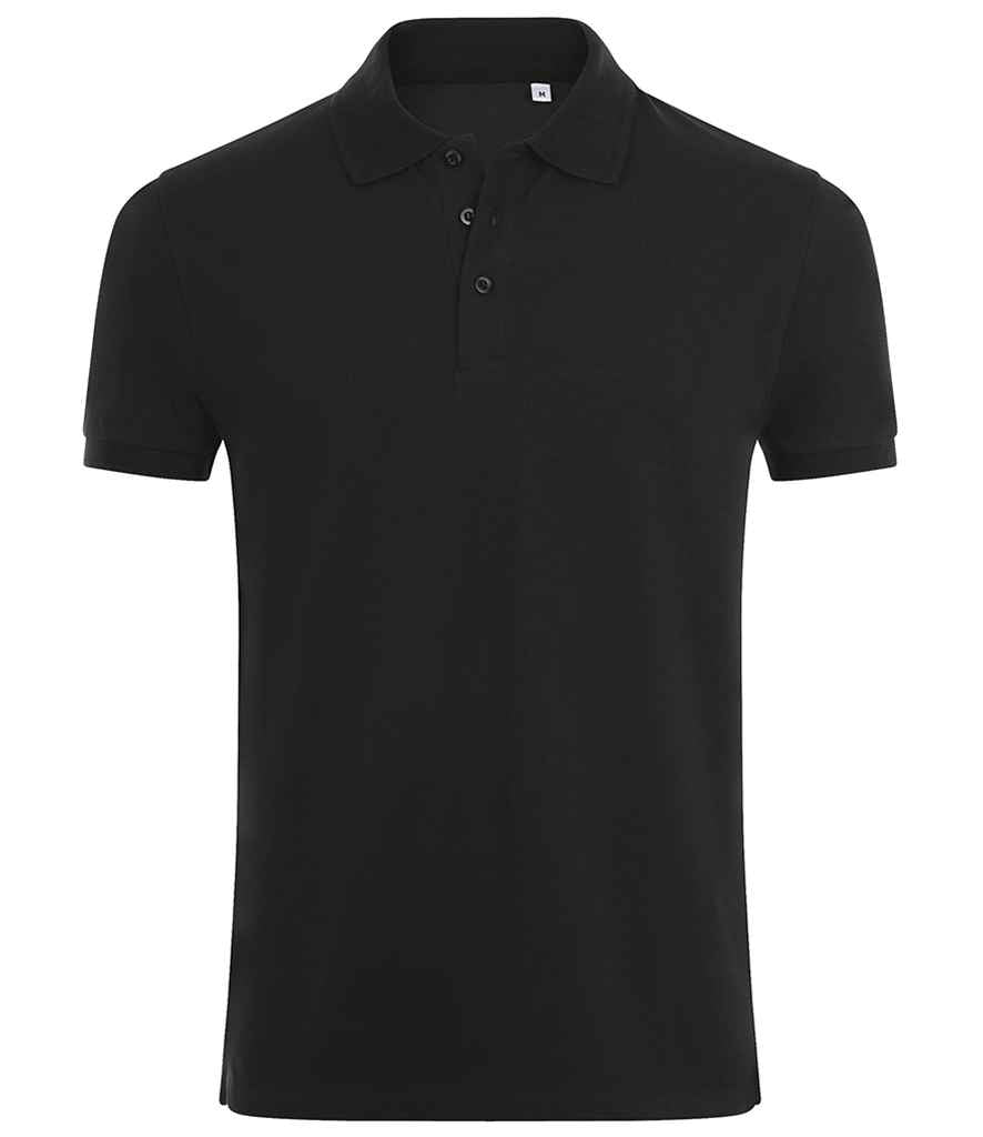 SOL'S Phoenix Piqué Polo Shirt in Black, front view
