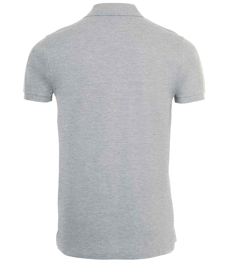 SOL'S Phoenix Piqué Polo Shirt in Grey Marl, back view