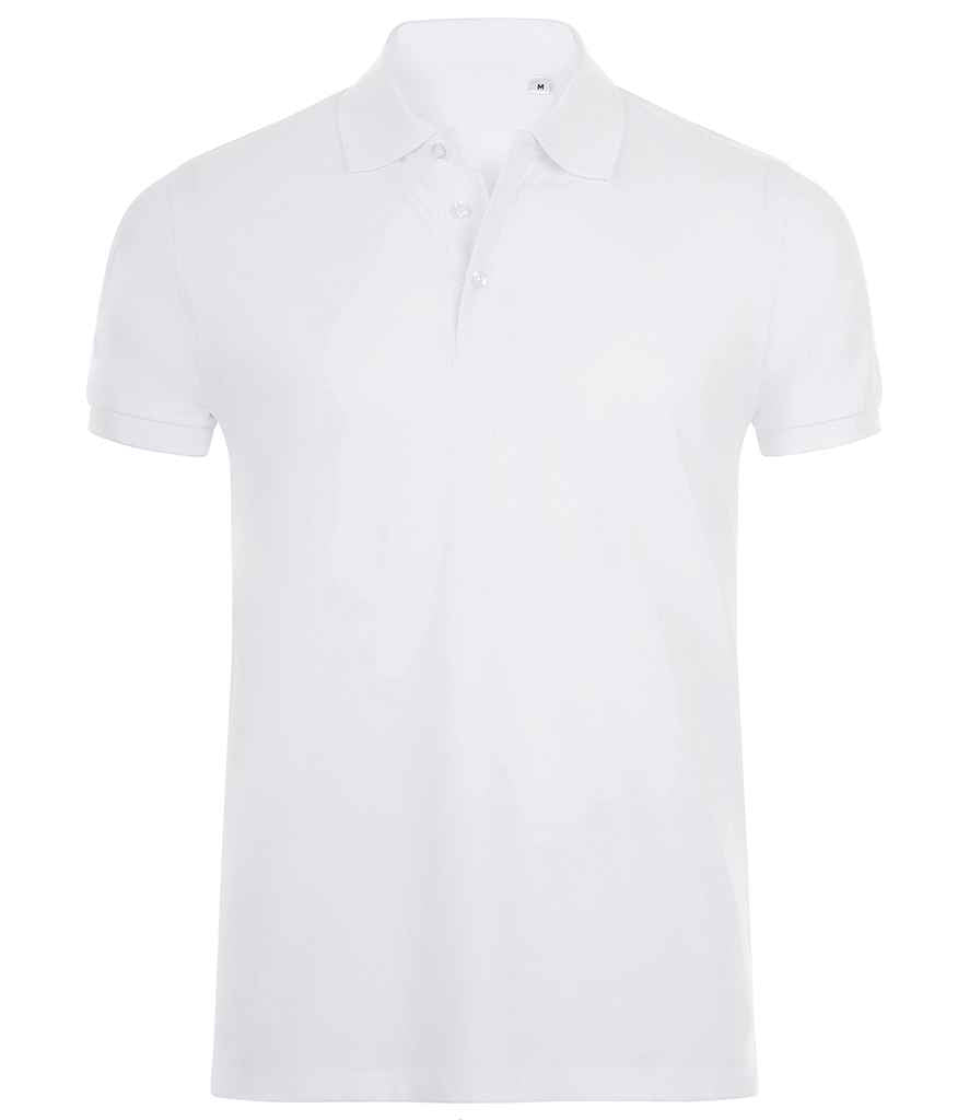 SOL'S Phoenix Piqué Polo Shirt in White, front view