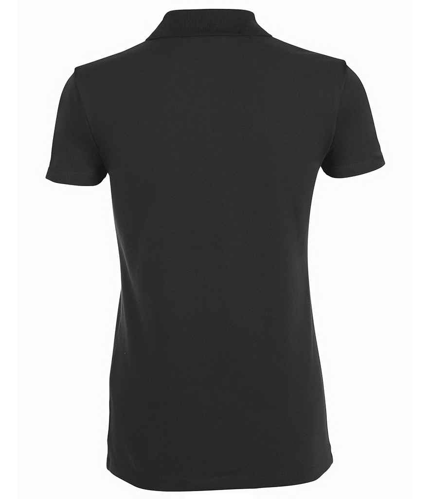 SOL'S Ladies Phoenix Piqué Polo Shirt in Black, back view