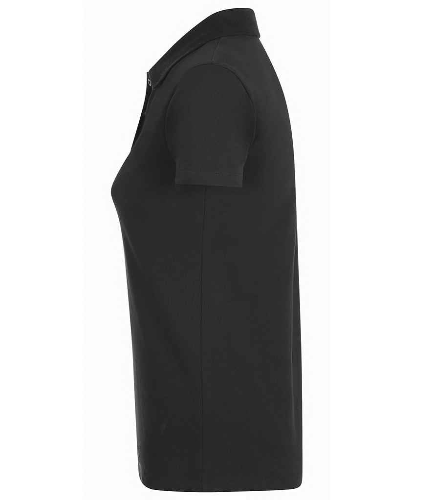 SOL'S Ladies Phoenix Piqué Polo Shirt in Black, side view