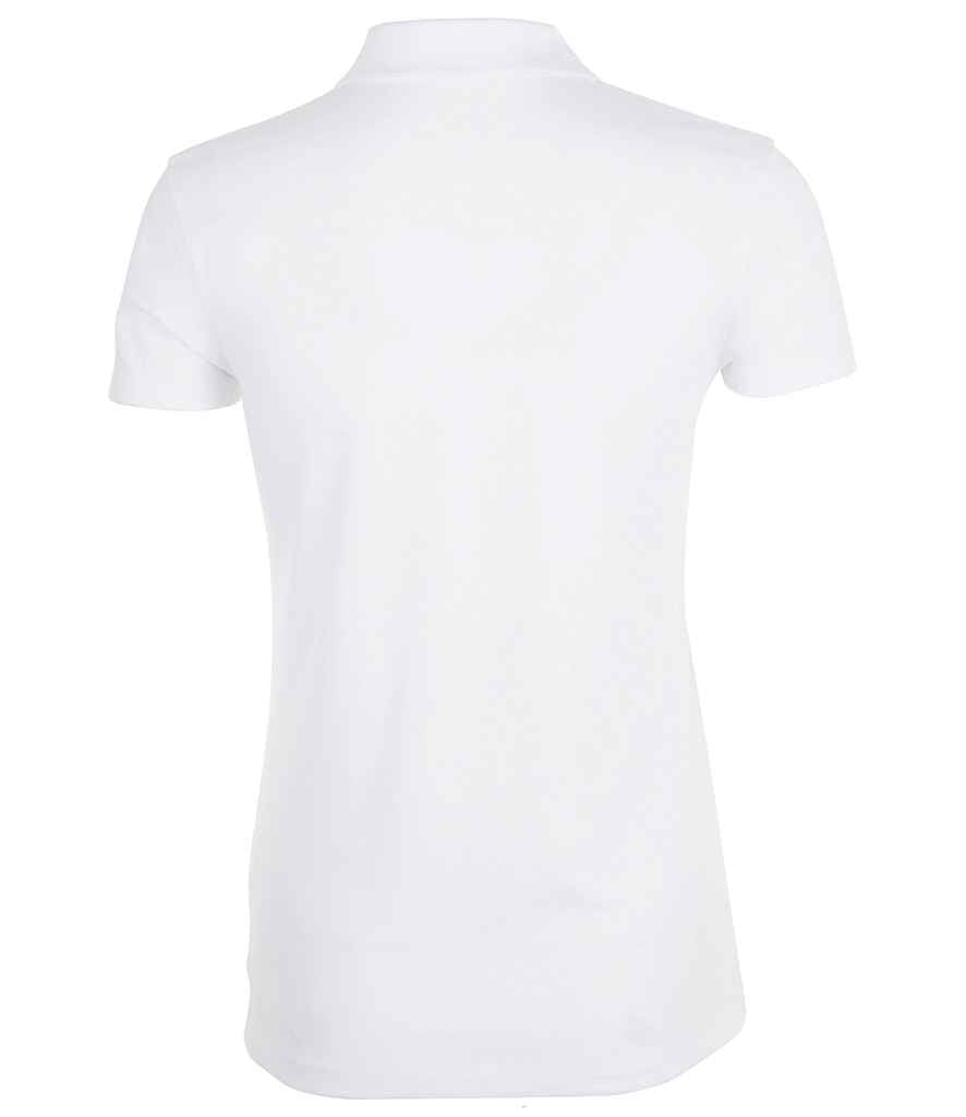 SOL'S Ladies Phoenix Piqué Polo Shirt in White, back view