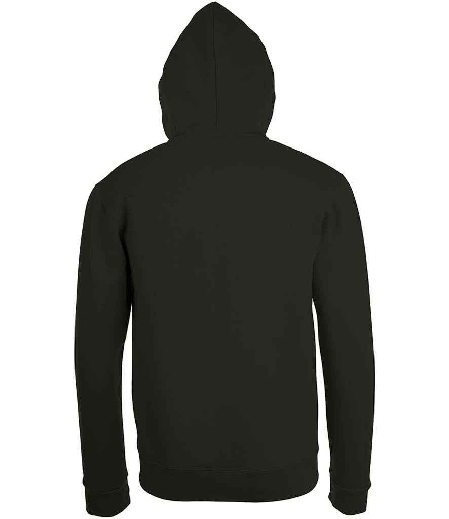 SOL'S Stone Zip Hooded Sweatshirt in Black, back view