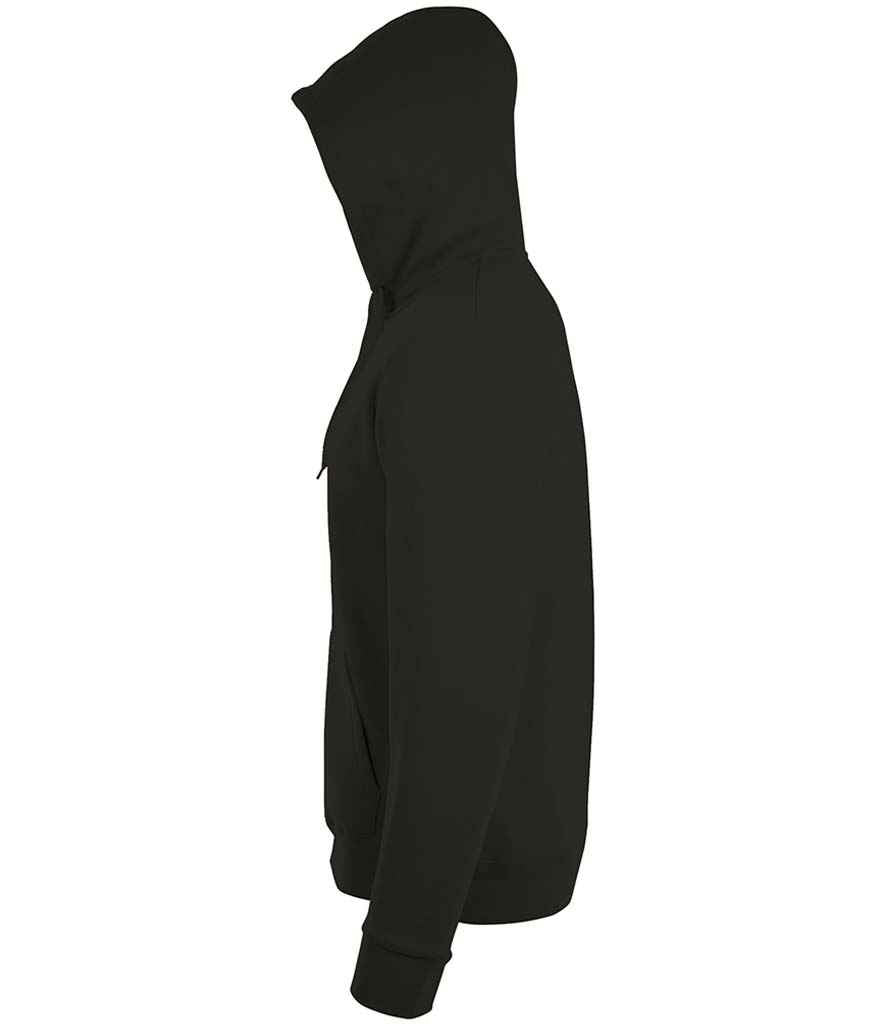 SOL'S Stone Zip Hooded Sweatshirt in Black, side view