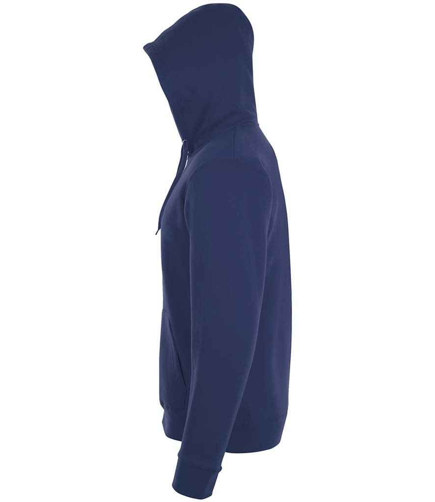 SOL'S Stone Zip Hooded Sweatshirt in French Navy, side view
