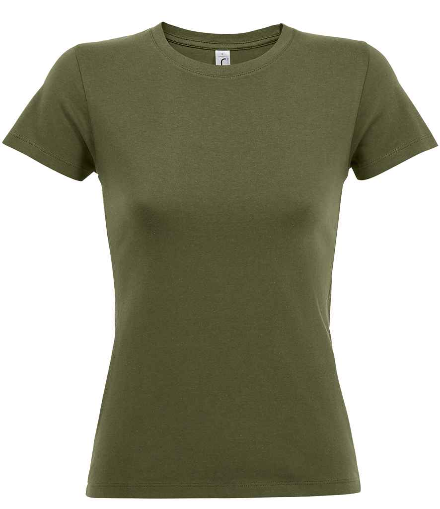 SOL'S Ladies Regent T-Shirt in Army, front view