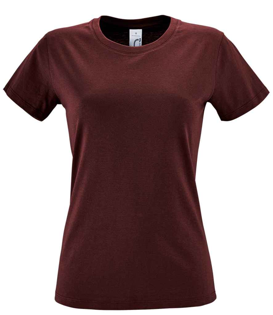 SOL'S Ladies Regent T-Shirt in Burgundy, front view