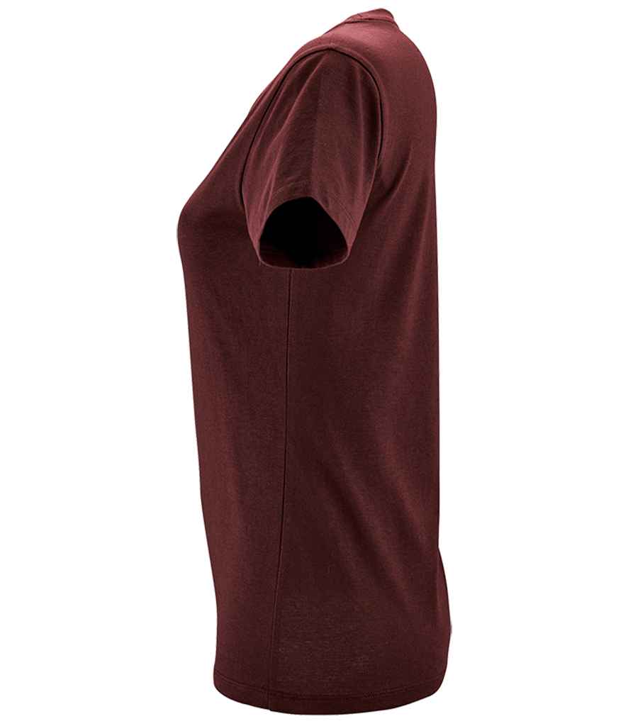 SOL'S Ladies Regent T-Shirt in Burgundy, side view