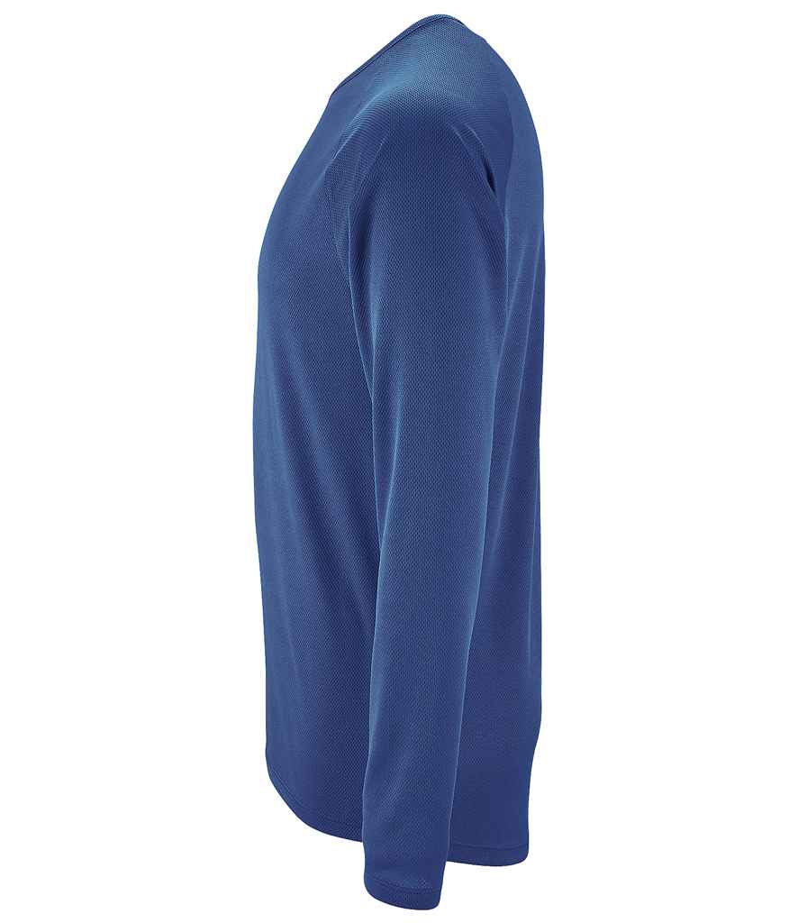 SOL'S Sporty Long Sleeve Performance T-Shirt in Royal Blue, side view