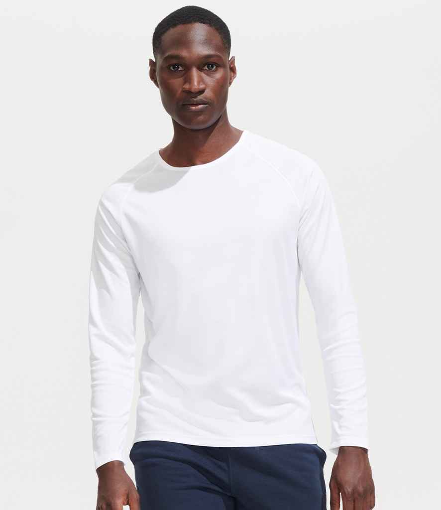 SOL'S Sporty Long Sleeve Performance T-Shirt in White