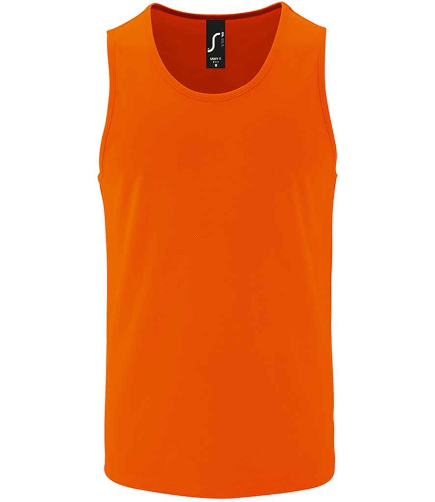 SOL'S Sporty Performance Tank Top in Neon Orange, front view