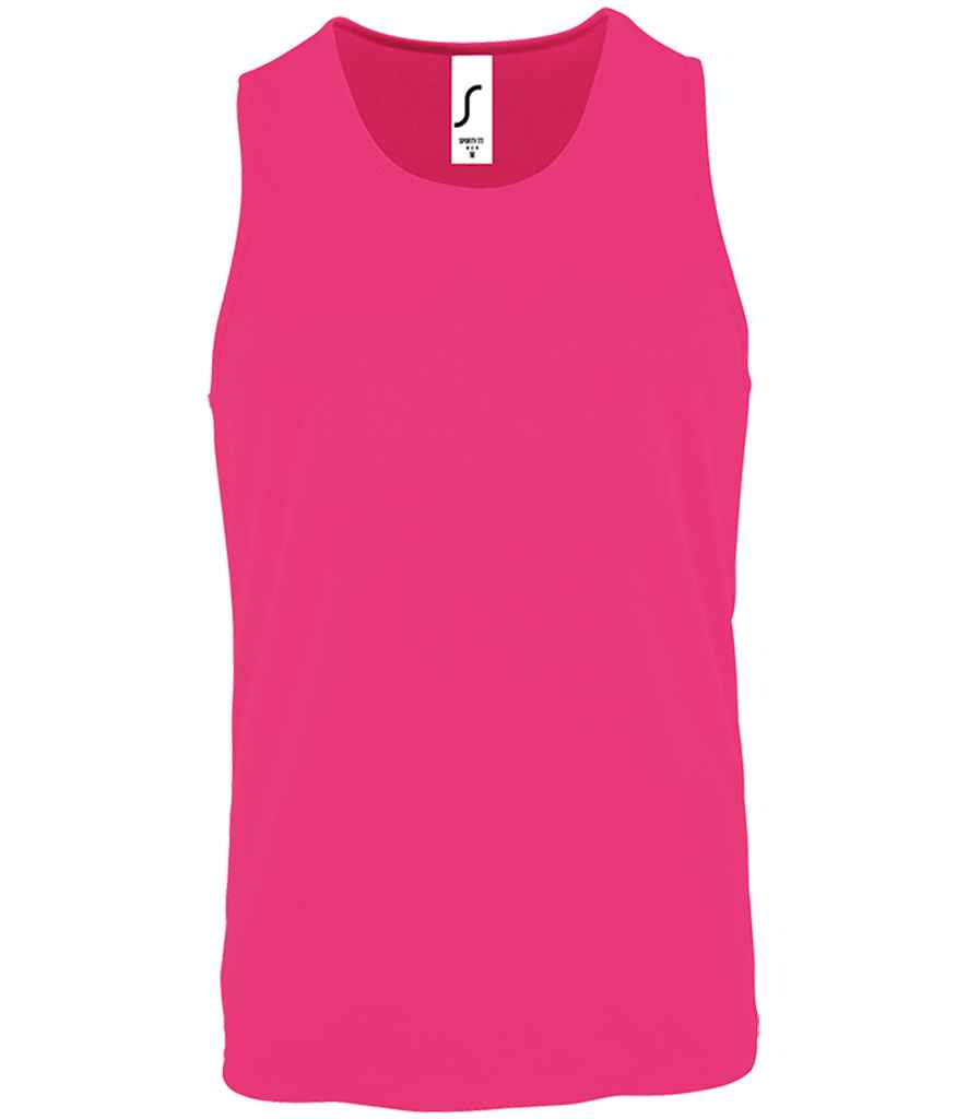 SOL'S Sporty Performance Tank Top in Neon Pink, front view