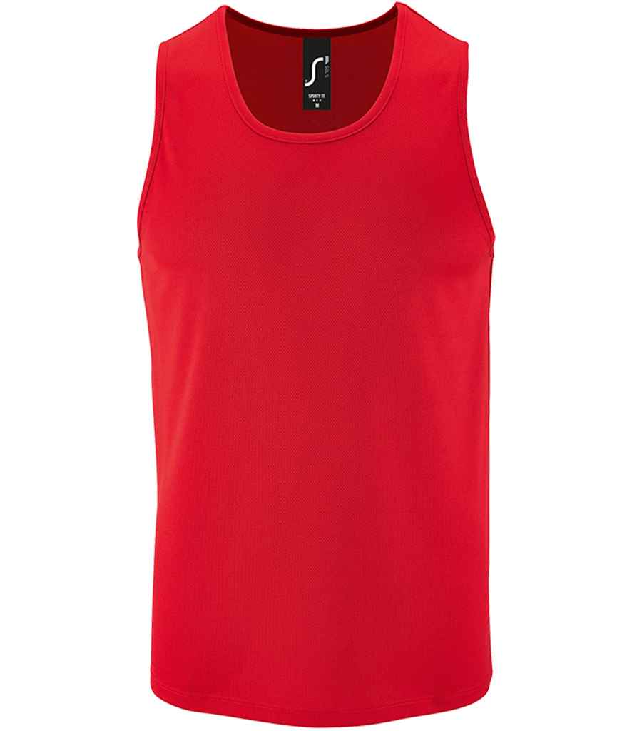 SOL'S Sporty Performance Tank Top in Red, front view