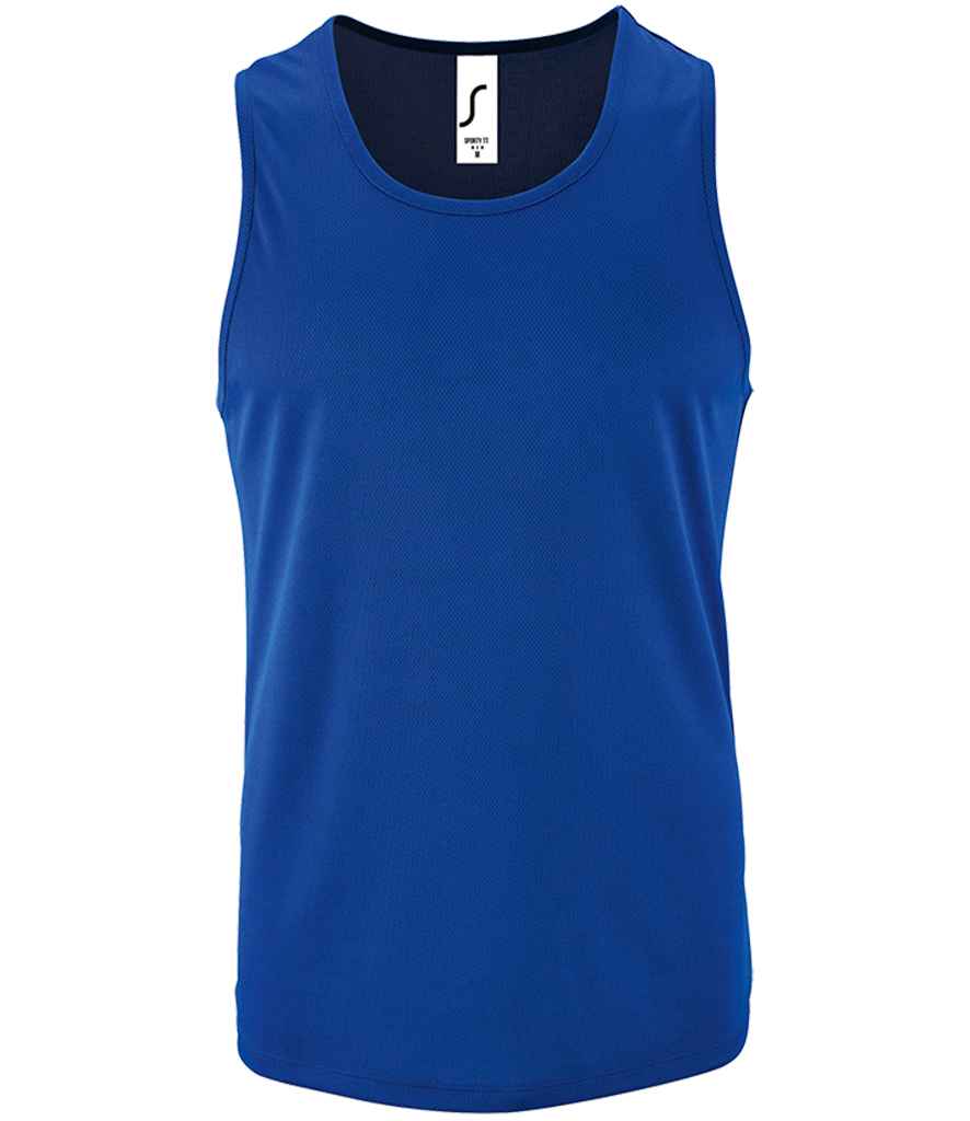 SOL'S Sporty Performance Tank Top in Royal Blue, front view