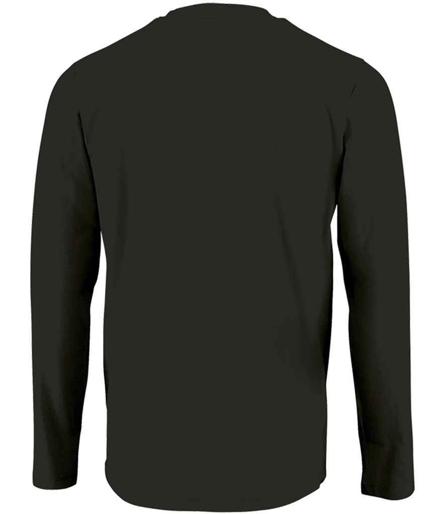 SOL'S Imperial Long Sleeve T-Shirt in Deep Black, back view