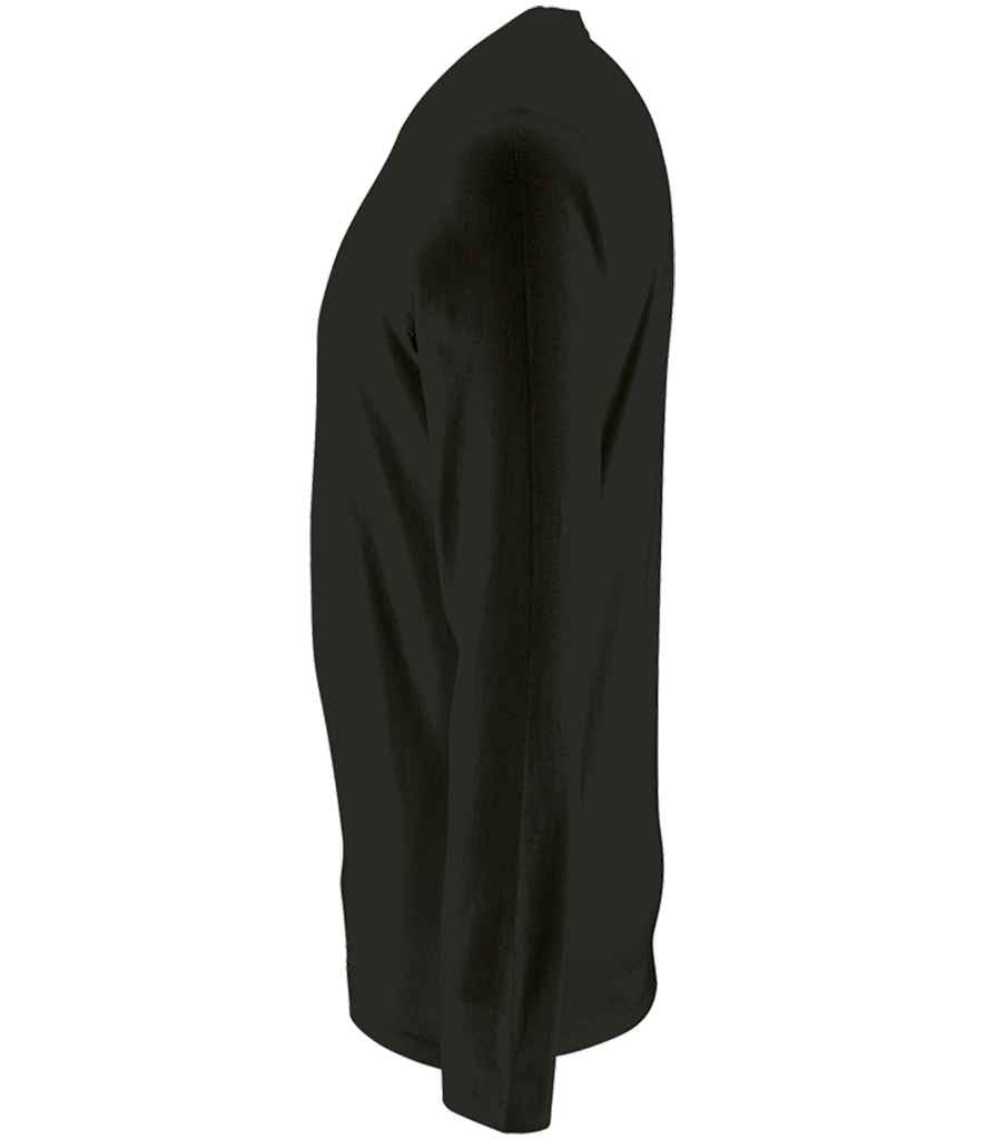 SOL'S Imperial Long Sleeve T-Shirt in Deep Black, side view