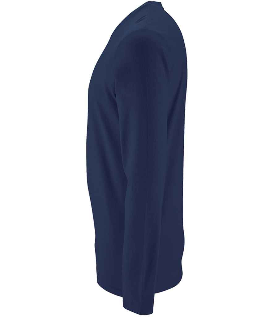 SOL'S Imperial Long Sleeve T-Shirt in French Navy, side view